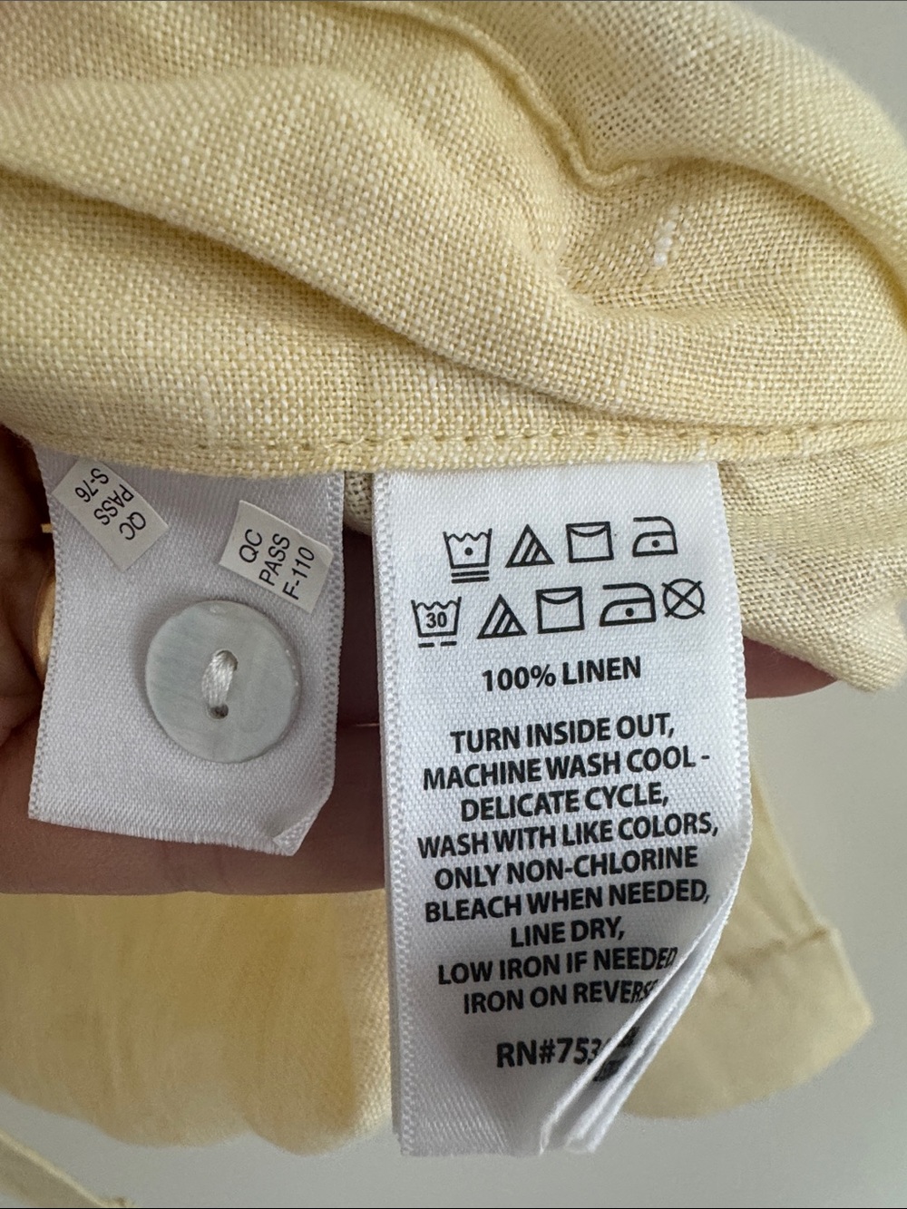 NWT - Calypso St.Barth Pale‎ Yellow Linen Button-Down Shirt - Picture 5 of 9